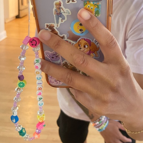 Handmade Y2K Zodiac Inspired Trendy Beaded Phone Case Lanyard Wrist Strap - Picture 4 of 8